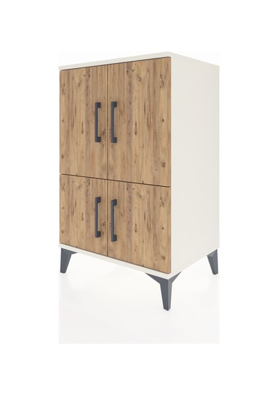 Hyperion Komodin 3 Raflı 4 Kapaklı 60x44x96 Aytaşı-çam Aytaşı