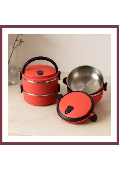 Storeşahin Sefer Tası Saklama Kabı 1.2 L 2'li - Koyu Pembe Shn0720