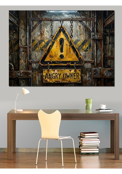 Danger High Voltage Uyarı Levhası Dekoratif Kanvas - Mdf Ahşap Tablo