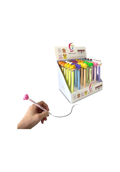 Maskot Başlıklı Uçlu Kalemler Pembe Domucuk