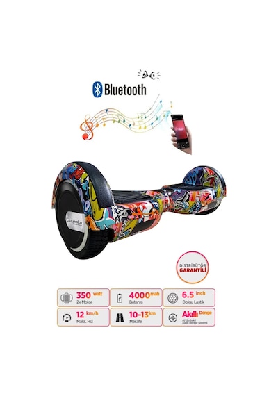 Citymate Hoverboard 6.5 inch Elektrikli Kaykay Scooter Bluetooth Hoparlörlü D11