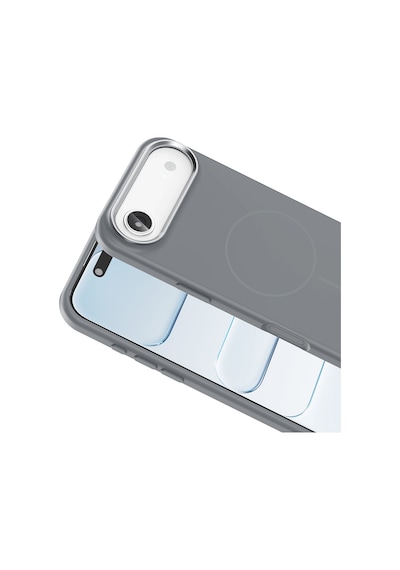 Apple Uyumlu iOS İphone 17 Air Kılıf M-safe Şarj Özellikli Kaymaz Silikon Edi Kapak Titanyum-gri