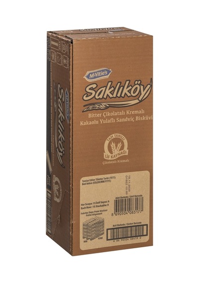 Ülker Saklıköy Sandviç Bisküvi 24x87g Çikolata Kremalı 2'li Ekonomik Paket - 2 Adet Tarı