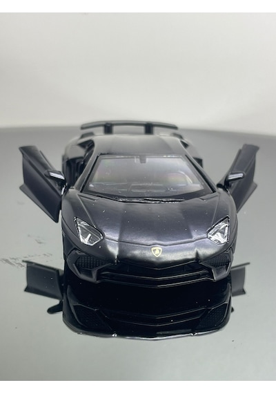 Lamborghini Aventador Sv Coupe 1:32 Ölçek Metal Çek Bırak Model Araba 12 Cm - Siyah