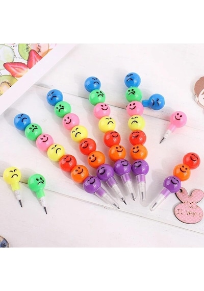 Emoji Yumurtlayan Kurşun Kalem 4 Adet Renkli