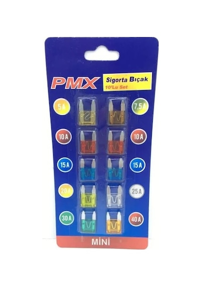 Araç Oto Sigorta Seti 10'lu Set Bıçak Sigorta Küçük Boy N11.595