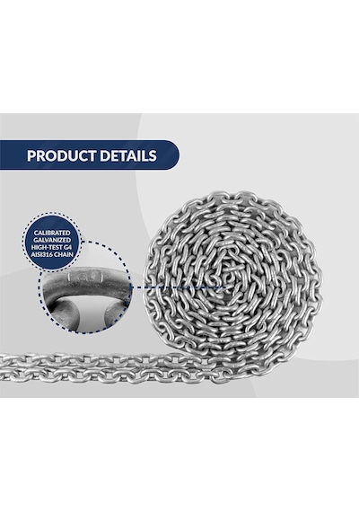 Tekne Irgat Zinciri. 6mm Kalibre Galvaniz Zincir. 10 Metre
