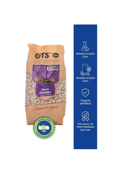Ots Organik Kuru Fasulye 750 gr (Organik Sertifikalı, Pestisit Analizli)