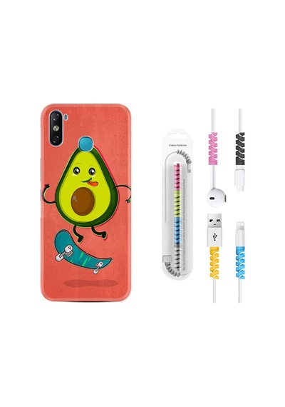 Infinix Smart 4 Kılıf Kablo Koruyuculu Avokado Skate 1741