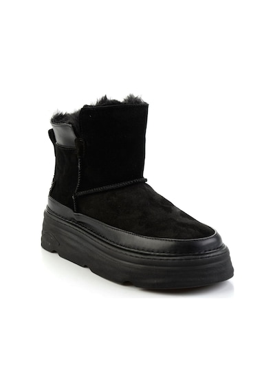Siyah Hakiki Deri Kadın Bot & Bootie K02748100502 Siyah