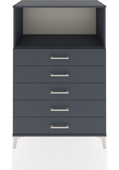 Hyperion Dolap Tek Raflı 4 Çekmeceli 88x44x134 Antrasit-antrasit Antrasit