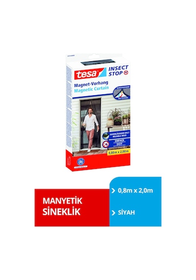 Mıknatıslı Kapı Sineklik Küçük 0,8m X 2,0m Siyah 1
