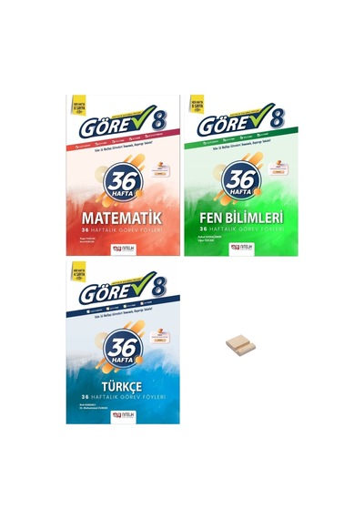 Lgs 8. Sınıf Matematik Fen Ve Türkçe 3lü Set 36 Haftalık Görev Föyleri