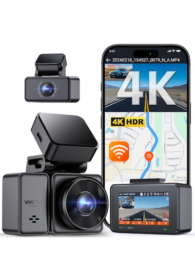 Vantrue Element2 Pro 4k Uhd + 2.7k Qhd 5ghz Wi-fi Araç İçi Kamera