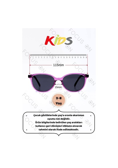 Focus On KS003-C23-P-FÜME Polarize Çocuk Güneş Gözlüğü
