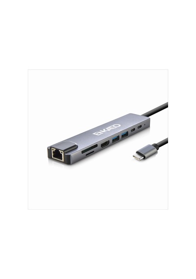 Enkado Ekd-tp42 Type-c To To Hdmı 2pd 2 Usb 2.0 Hdmı 4k + Sd/tf Ethernet 100mbs Multi Hub 1923