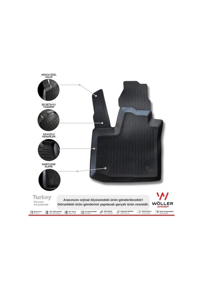 Dacia Lodgy Paspas 2013 2021 Arası 3D Havuzlu Wöller Paspas