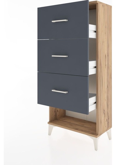Hyperion Dolap 3 Çekmeceli 60x44x134 Çam-antrasit Çam Hyperion Dolap 3 Çekmeceli 60x44x134 Çam-antrasit Çam