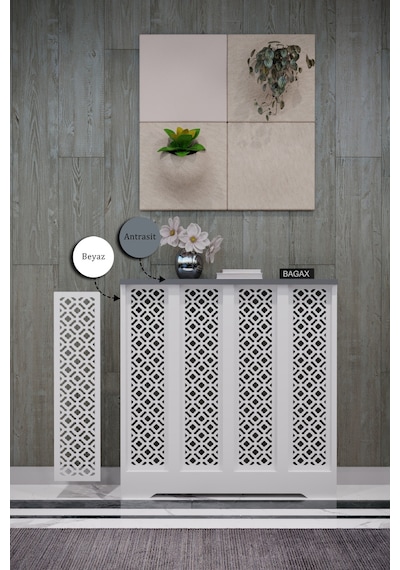 Dekoratif Petek Dolabı Kalorifer Peteği Kapatma Ünitesi Modern Tasarım İç Ölçü 76 Cm Dış Ölçü 80 Cm Petek 76 Beyaz Üstü Antrasit D4 Dekoratif Petek Dolabı Kalorifer Peteği Kapatma Ünitesi Modern Tasarım İç Ölçü 76 Cm Dış Ölçü 80 Cm Petek 76 Beyaz Üstü Antrasit D4