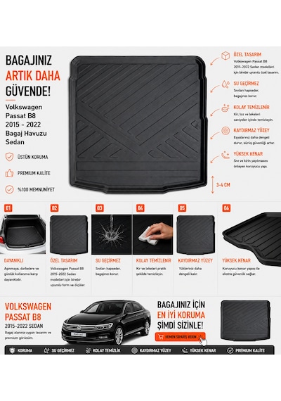 Volkswagen Passat B8.5 Sedan 2015-2022 Arası Bagaj Havuzu