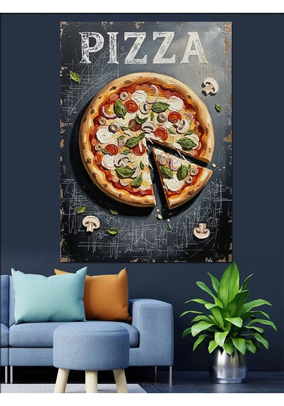 Ahşap Tablo Dilimlenmiş İştah Açıcı Klasik Pizza