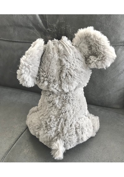 Merty Avm Premium Kalite 28 Cm Sevimli Peluş Mamut Fil - Dolgun Yapılı Oturabilen Hediye Oyuncak Beyaz - Gri