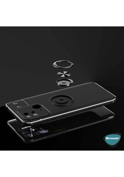 Microsonic Xiaomi Redmi 10C Kilif Kickstand Siyah Rose 557082071
