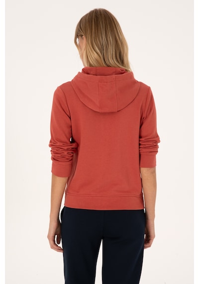 U.S. Polo Assn. Kadın Kiremit Fermuarlı Kapüşonlu Basic Sweatshirt 50307769-VR026