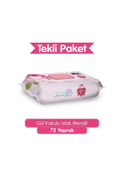 Gül Kokulu Islak Mendil 72 Yaprak - Yumuşak Dokulu %0 Paraben