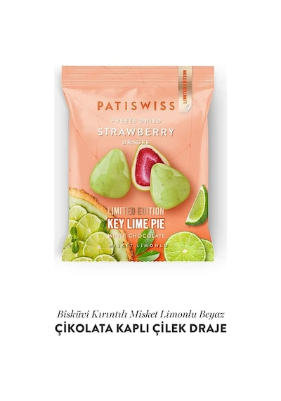 Beyaz Çikolatalı Misket Limonlu Çilek Draje, 50g X 3 Adet