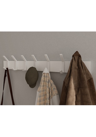 Hepsi3boyutlu Modern Duvar & Kapı Kanca Askılık - 7 Adet Beyaz Kanca Askılık - Model No : 1 Beyaz