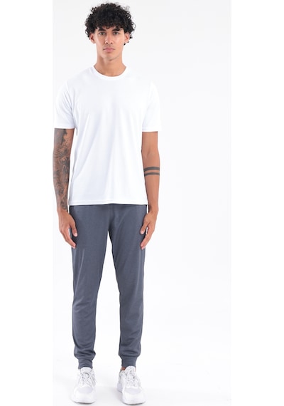 Rowinger Premium Merserize Örme Kumaş Lastikli Paça Erkek Pantolon Eşofman Altı Navyblue
