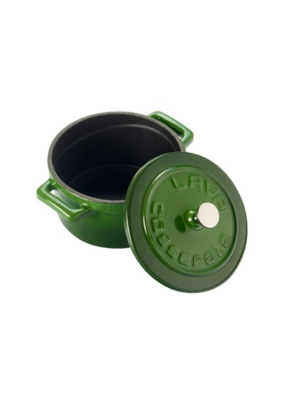 Metal Döküm Mini Tencere, Trendy, 10 Cm, 0.35 L Hacim, Yeşil Diğer