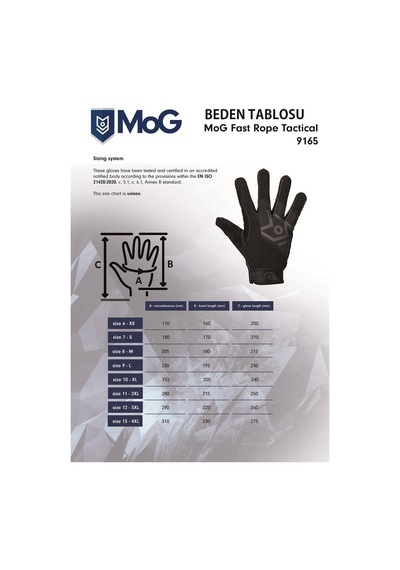 Mog Fast Rope Tactical Eldiven Çok Renkli