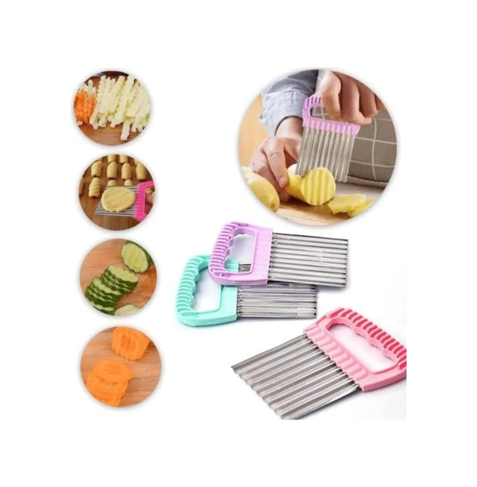 Cips Patates Doğrayıcı Chips Chopper Şekilli Sebze Ve Meyve Dilimleyici Renkli