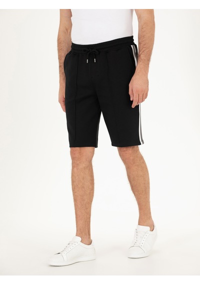 Cacharel Siyah Slim Fit Örme Şort