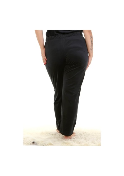 Myline Kadife Beli Lastikli Cepli Pijama Alt