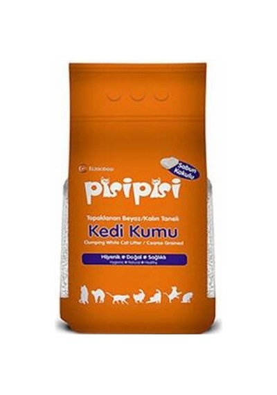 Pisipisi Sabun Kokulu Topaklanan Kalın Taneli Bentonit Kedi Kumu 10 Kg