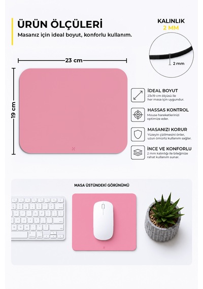 Pembe Renkli Ergonomik Mouse Pad, Kaymaz Yüzey İle Ev Ve Ofis Kullanımı İçin İdeal