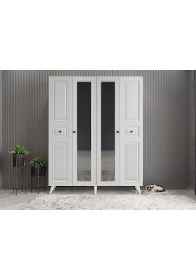 Nossa Membran 4 Kapaklı Portmanto Montaj Dahil Beyaz 140 Cm