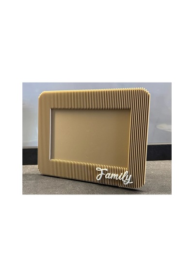 Alvera Japandi Tarzı Çizgili Fotoğraf Çerçevesi 10x15 Cm Masaüstü Yatay Çerçeve Bej