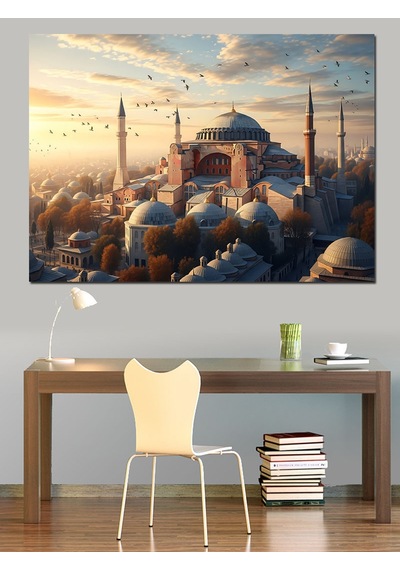 İstanbul Boğazı Ve Ayasofya Manzarası Dekoratif Kanvas - Mdf Ahşap Tablo