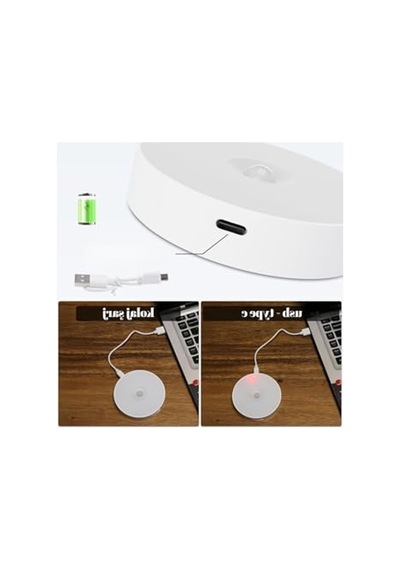 Usb Şarjlı Led Lamba, Akıllı Sensörlü, Kablosuz Dolap İçi Aydınlatma, 3 Renk Modu 10 Parça Siyah