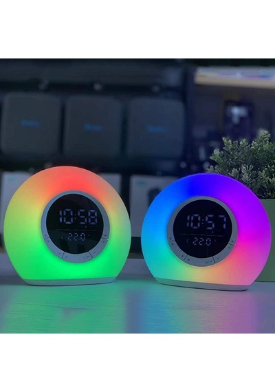 Çeşithane P11 Akıllı Hoparlörlü Saat - Rgb Renkli Atmosfer Işıklı, Led Ekranlı Alarm Saat, Fm Radyol