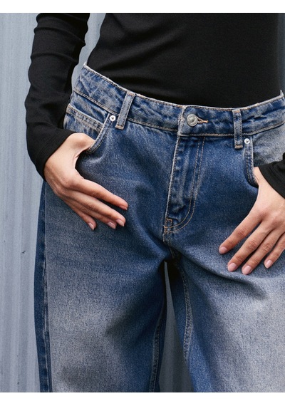 Dilvin 72062 Bol Kesim Denim Pantolon-tint Tint