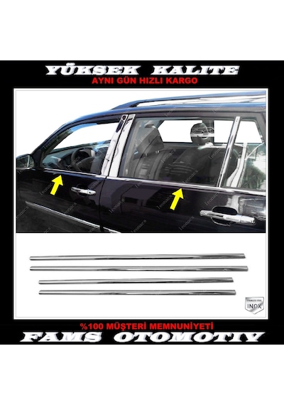 Chery Tiggo Krom Cam Çıtası 4 Prç. 2008 Üzeri P. Çelik
