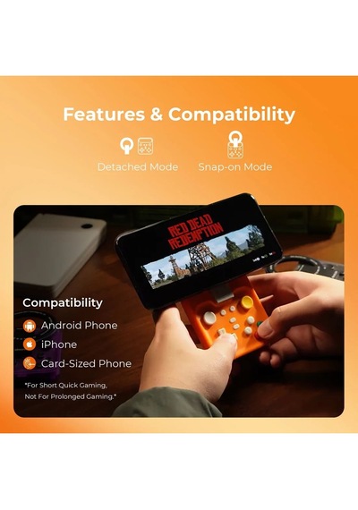 Abxylute M4 Bluetooth Mobil Oyun Kumandası Magsafe Uyumlu Iphone, Android, Switch Ve Pc - Turuncu