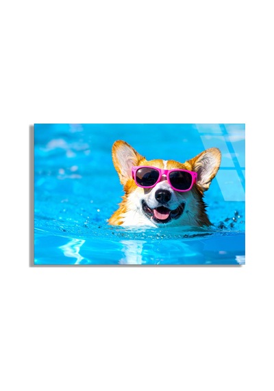 Havalı Köpek - Cam Tablo - Deg1162 125 X 80 Cm