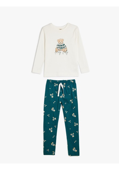 Koton Ayıcık Desenli Uzun Kollu Pamuklu Pijama Takımı Yeşil Desenli 5wlm40020mk Yeşil Desenli Yeşil Koton Ayıcık Desenli Uzun Kollu Pamuklu Pijama Takımı Yeşil Desenli 5wlm40020mk Yeşil Desenli Yeşil