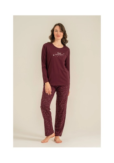 Angbutik Arnetta Ar3774-s Kadın Uzun Kollu Pijama Takım MÜRDÜM